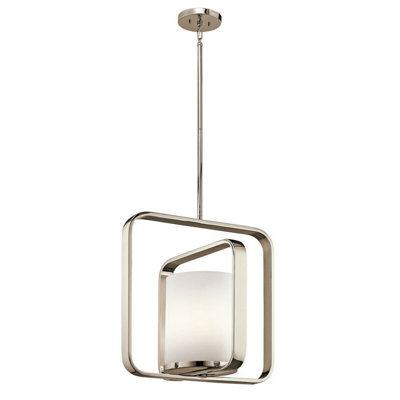 Stylish 1 Bulb Ceiling Pendant Light In Polished Nickel Finish For Modern Interiors - image 1