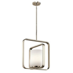 Stylish 1 Bulb Ceiling Pendant Light In Polished Nickel Finish For Modern Interiors - thumbnail 1