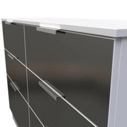 Poole 6 Drawer Wide Chest In Black & White (Ready Assembled) - thumbnail 4