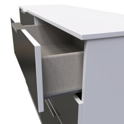 Poole 6 Drawer Wide Chest In Black & White (Ready Assembled) - thumbnail 5