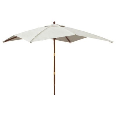 Berkfield Durable Garden Parasol With Wooden Pole Sand 300X300X273 Cm