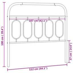 Berkfield Metal Headboard White 107 Cm - thumbnail 6