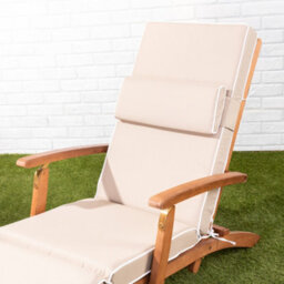 Alfresia Taupe Steamer Deck Chair Garden Cushion With Luxury Thick Foam Filling - thumbnail 3