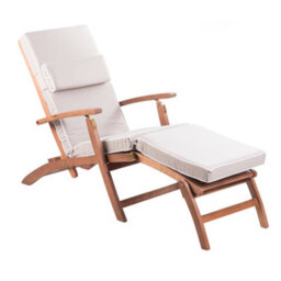 Alfresia Taupe Steamer Deck Chair Garden Cushion With Luxury Thick Foam Filling - thumbnail 7