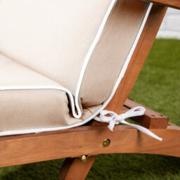 Alfresia Taupe Steamer Deck Chair Garden Cushion With Luxury Thick Foam Filling - thumbnail 4