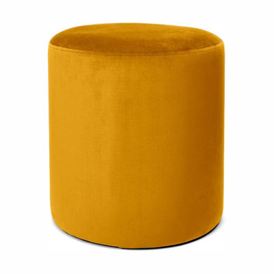 Adore Designs Victoria Plush Velvet Round Foot Stool Pouffe -  Turmeric - image 1
