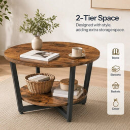 Coffee Sofa Side End Desk Table For Living Room Round Center Table - thumbnail 2