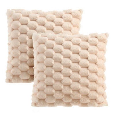 Living And Home Cozy Soft Plush Throw Pillowcases Cushion Covers Warm And Comfortable Set Of 2 Without Insert - image 1