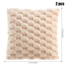 Living And Home Cozy Soft Plush Throw Pillowcases Cushion Covers Warm And Comfortable Set Of 2 Without Insert - thumbnail 7