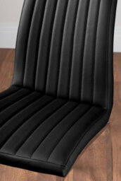 Furniturebox Uk Leonardo Glass And Chrome Metal Dining Table And 6 Black Isco Faux Leather Chairs - thumbnail 8