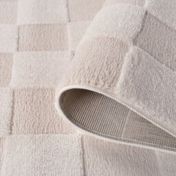 The Rugs Loft Ivory Checkerboard Living Room Area Rug And Runners Soft Pile - thumbnail 6