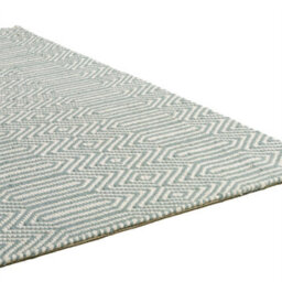 Teal Handmade Modern Wool Easy To Clean Geometric Rug For Dining Room Bedroom And Living Room-200Cm X 300Cm - thumbnail 2