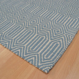 Teal Handmade Modern Wool Easy To Clean Geometric Rug For Dining Room Bedroom And Living Room-200Cm X 300Cm - thumbnail 5