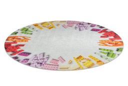 RugsX Bambino 38480 Round Washing Carpet Construction Kit For Children Anti-Slip - Grey Circle 160 Cm - thumbnail 3