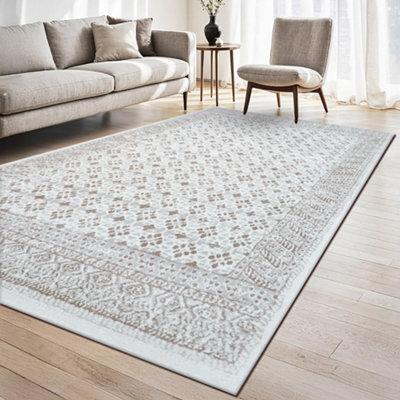Homeart Traditional Area Rug , Super Soft & Sustainable Woven Neutral Carpet Durable Indoor Rug Weave Beige 120X170 - image 1