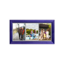 AK Frames 16X8 Purple Classic Multi Photo Frame With Silver Mount - Holds 3 Apertures (3X) 7X5 Photos - thumbnail 1