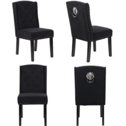 Black Velvet Dining Chairs Set Of 4 - thumbnail 6
