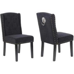 Black Velvet Dining Chairs Set Of 4 - thumbnail 5