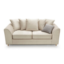 Abakus Direct Chicago Velvet 3 Seater Sofa In Cream - thumbnail 5