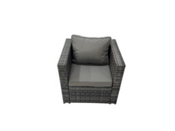 Fimous Rattan Garden Furniture Set Outdoor 10 Seater Patio Corner Sofa Sets With Table 2 Chairs 2 Small Stools Dark Grey Mixed - thumbnail 6