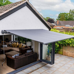 Jack Stonehouse 3 X 2.5M Electric Awning With Led Lights - Aluminium Frame Retractable Sun Shade Canopy For Garden Patio Door Window - Dark Grey - thumbnail 8