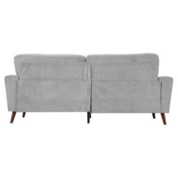 Living And Home 2-Seater Grey Chenille Upholstered Sofa With Pillows - thumbnail 3
