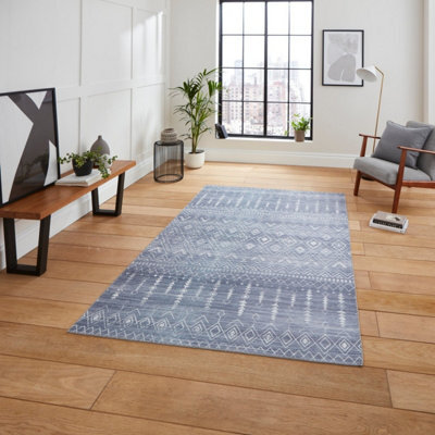 Grey Geometric Modern Rug Easy To Clean Living Room And Bedroom-150Cm X 230Cm - image 1