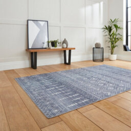 Grey Geometric Modern Rug Easy To Clean Living Room And Bedroom-150Cm X 230Cm - thumbnail 2