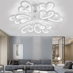 Living And Home 9 Head Contemporary Flower Like Led Semi Flush Ceiling Light Cool White - thumbnail 3