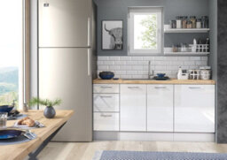 Impact Furniture Kitchen Drawer Unit White Gloss Base Cabinet 400mm Slim Narrow Storage Cupboard Modern Flat Pack Soft Close 3 Drawers Ella - thumbnail 6