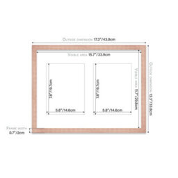 16X12 Inch 2 Opening Photo Collage Frame, Display Two 8X6 Inch Photos, Multi Aperture Family Picture Frame, Bronze - thumbnail 4