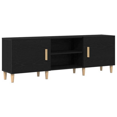 Berkfield Modern Tv Stand - Black Oak, 150X30X50 Cm, Made Of Engineered Wood - image 1