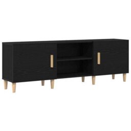 Berkfield Modern Tv Stand - Black Oak, 150X30X50 Cm, Made Of Engineered Wood