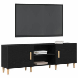 Berkfield Modern Tv Stand - Black Oak, 150X30X50 Cm, Made Of Engineered Wood - thumbnail 3