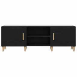 Berkfield Modern Tv Stand - Black Oak, 150X30X50 Cm, Made Of Engineered Wood - thumbnail 7