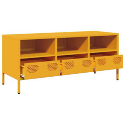 Berkfield Tv Cabinet Mustard Yellow 101.5X39X43.5 Cm Cold-Rolled Steel - thumbnail 5
