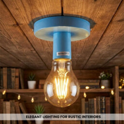 Vintage Blue E27 Semi Flush Ceiling Light Fixtures, 2-Pack, Easy Installation For Living Rooms And Kids' Bedrooms - thumbnail 6