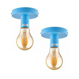Vintage Blue E27 Semi Flush Ceiling Light Fixtures, 2-Pack, Easy Installation For Living Rooms And Kids' Bedrooms