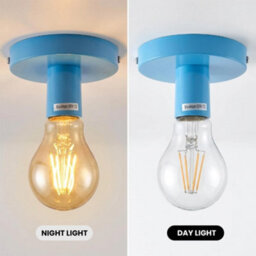Vintage Blue E27 Semi Flush Ceiling Light Fixtures, 2-Pack, Easy Installation For Living Rooms And Kids' Bedrooms - thumbnail 4