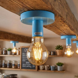 Vintage Blue E27 Semi Flush Ceiling Light Fixtures, 2-Pack, Easy Installation For Living Rooms And Kids' Bedrooms - thumbnail 7