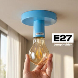 Vintage Blue E27 Semi Flush Ceiling Light Fixtures, 2-Pack, Easy Installation For Living Rooms And Kids' Bedrooms - thumbnail 2