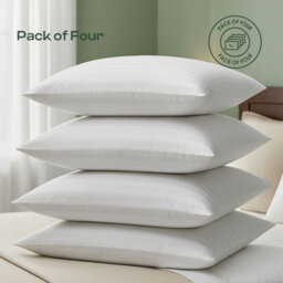MHG Living Ultra Soft Striped Microfibre Pillow - Hotel Quality, Medium-Firm Support, Anti-Allergy - Pack Of 4 - thumbnail 5