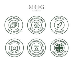 MHG Living Ultra Soft Striped Microfibre Pillow - Hotel Quality, Medium-Firm Support, Anti-Allergy - Pack Of 4 - thumbnail 9