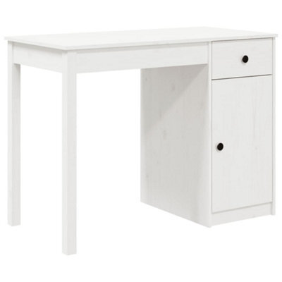 Berkfield Stylish Desk White 100X50X75 Cm Solid Wood Pine