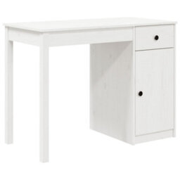 Berkfield Stylish Desk White 100X50X75 Cm Solid Wood Pine
