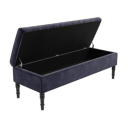 Safar 180Cm Ottoman Storage Bench - Naples Shoe Bench - Charcoal Lined Upholstery Storage Footstool - thumbnail 5