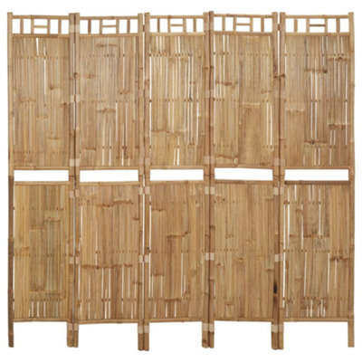 Vidaxl 5-Panel Room Divider Bamboo 200X180 Cm - image 1