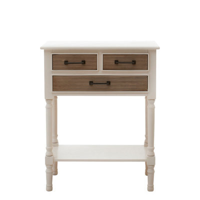 Orsina Pearl White Console Table For Hallway, Pine Wood  Wood Table For Home Décor With 3 Drawers - image 1