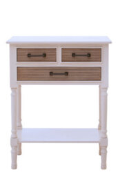 Orsina Pearl White Console Table For Hallway, Pine Wood  Wood Table For Home Décor With 3 Drawers - thumbnail 8