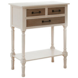 Orsina Pearl White Console Table For Hallway, Pine Wood  Wood Table For Home Décor With 3 Drawers - thumbnail 2